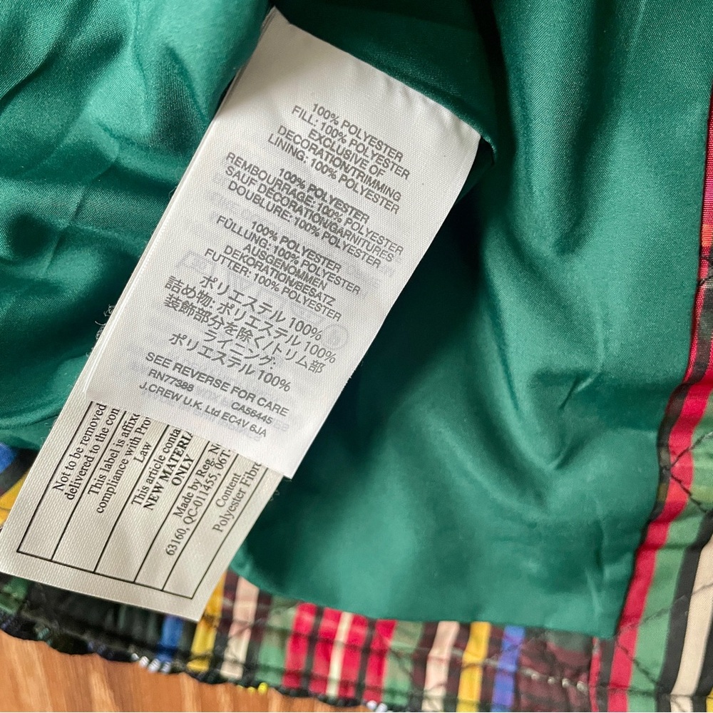 J. Crew Stuart Tartan Plaid Long Sleeve Boxy Fit Jacket Quilted 4 F7503 - Picture 8 of 10